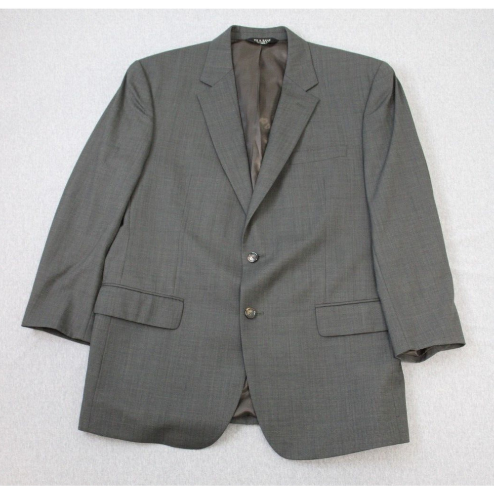Jos. A. Bank Blazer Mens 44R Gray 100% Wool Long Sleeve 2-Button Suit Jacket